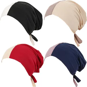 ® New Hijab Turban Hats for Women Muslim Hijab Undercap Underscarf Hair Loss Beanie Chemo Caps