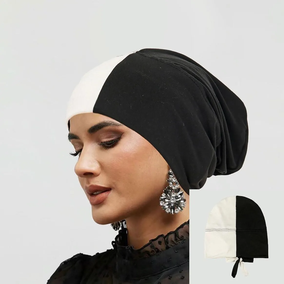 ® New Hijab Turban Hats for Women Muslim Hijab Undercap Underscarf Hair Loss Beanie Chemo Caps