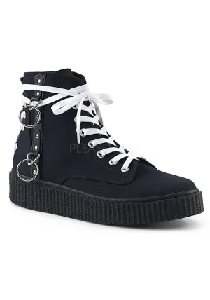 1 1/2" PF Round Toe Lace-Up Front High Top Creeper Sneaker
