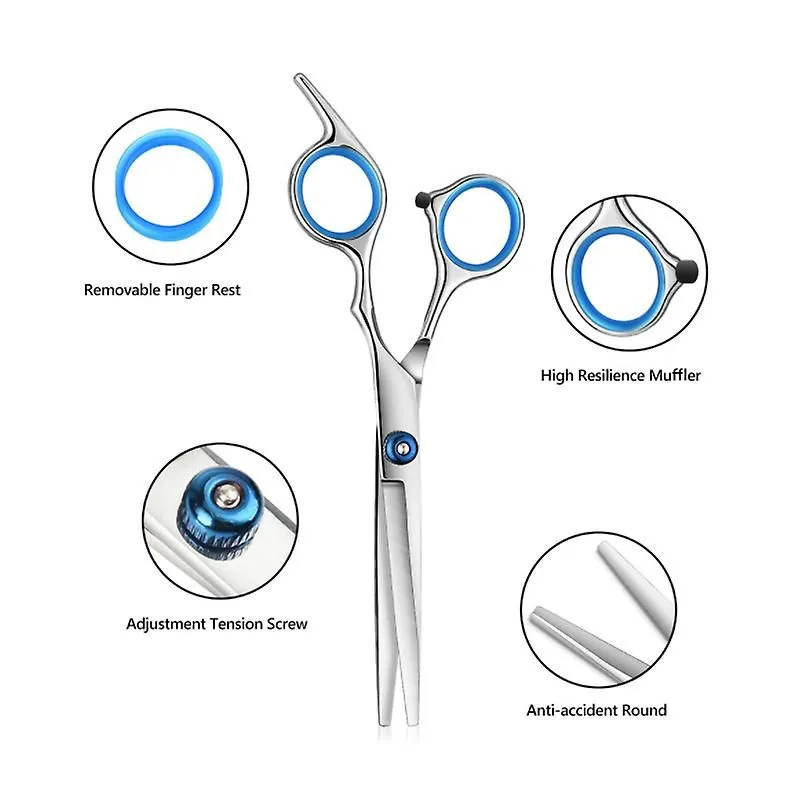 10-piece Set Of Haircutting Scissors Hairdressing Trimming Bangs Thinning Flat
