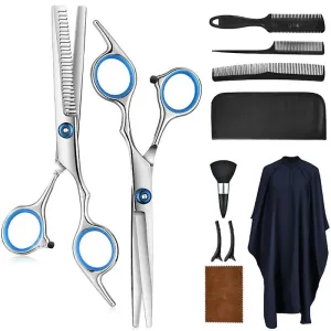 10-piece Set Of Haircutting Scissors Hairdressing Trimming Bangs Thinning Flat