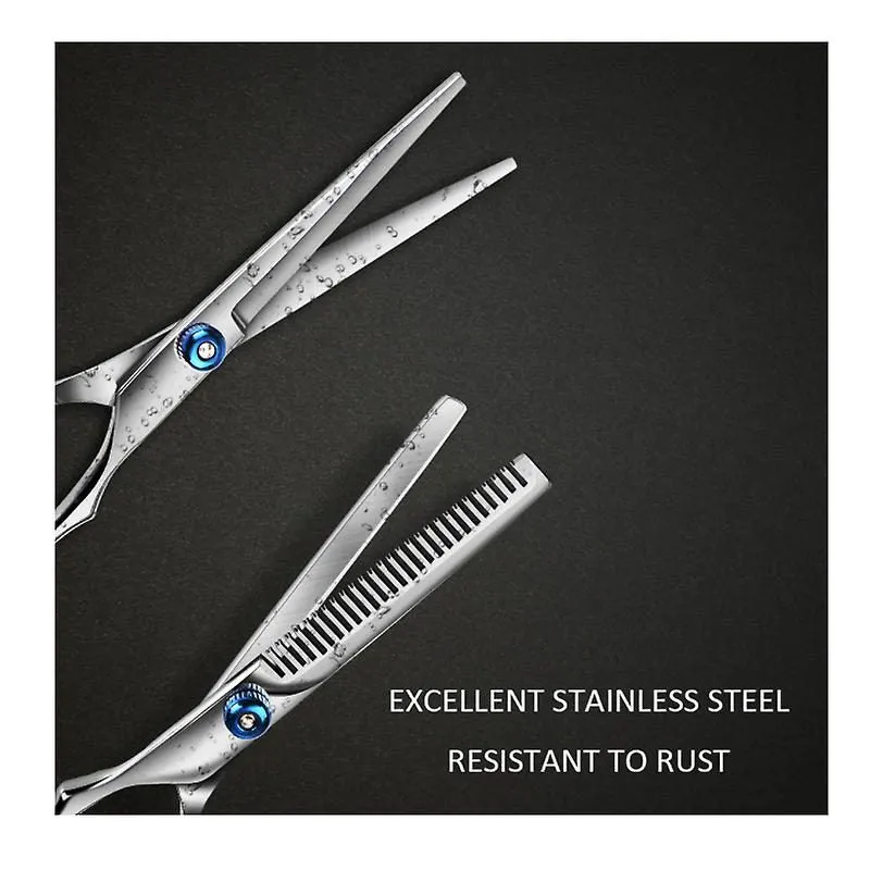10-piece Set Of Haircutting Scissors Hairdressing Trimming Bangs Thinning Flat