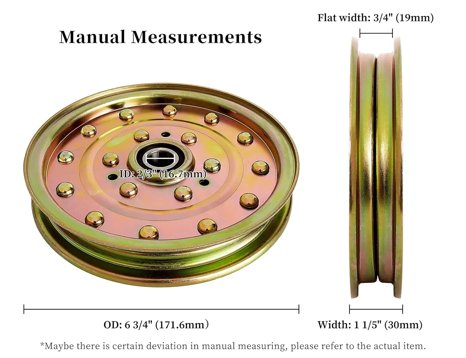 116-4667 Flat Idler Pulley for Exmark 52" 60" 72" Deck Lazer Z AS HP XS Zero Turn Mower, Toro 74413 Z Master Lawn Mower, Replacement Exmark Lazer Z Parts 116-4667, Riding Mower