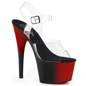 7 Inch Heel ADORE-708BR Clear Red Black