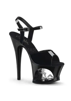 7" Heel, 2 3/4" Cut-Out PF Ankle Strap Sandal
