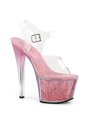 7" Heel, 2 3/4" PF Ankle Strap Sandal w/ Tinted Heel