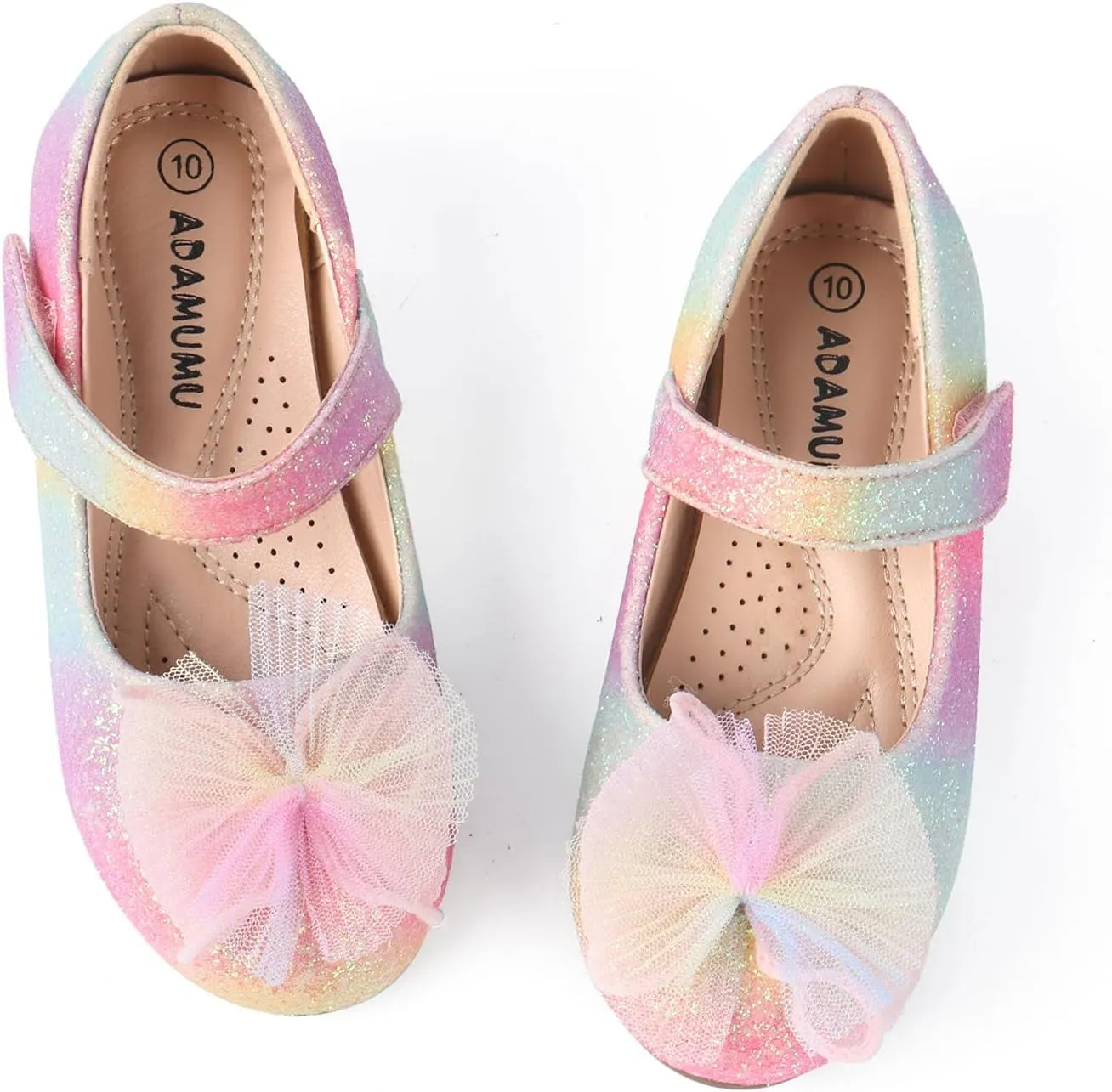 ADAMUMU Girls Dress Up Shoes Sparkly Shoes for Girls Princess Mary Jane School Uniform Dress Shoes in Performance, Prom and Graduation for Toddler/Little/Big Kids