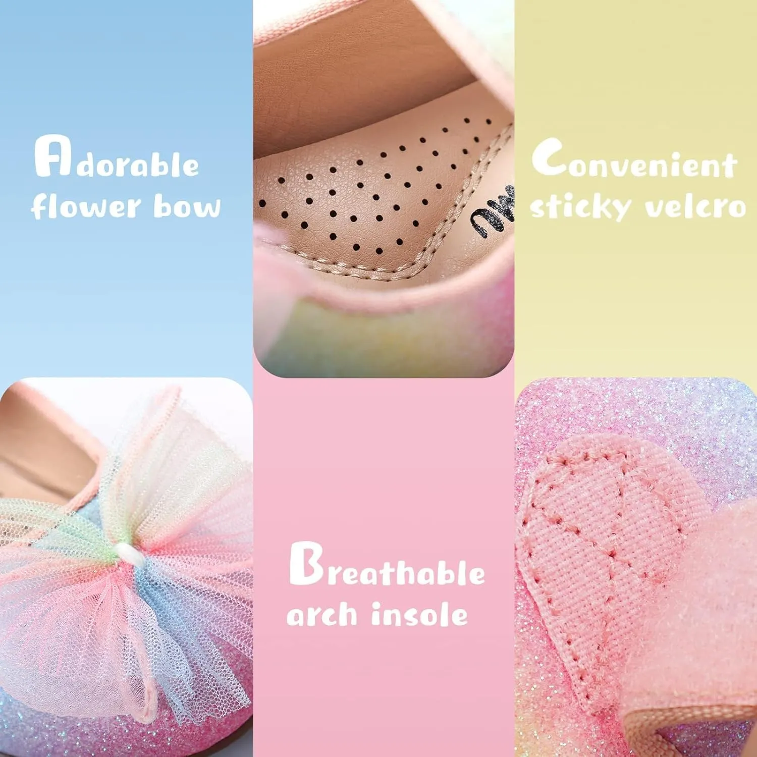 ADAMUMU Girls Dress Up Shoes Sparkly Shoes for Girls Princess Mary Jane School Uniform Dress Shoes in Performance, Prom and Graduation for Toddler/Little/Big Kids