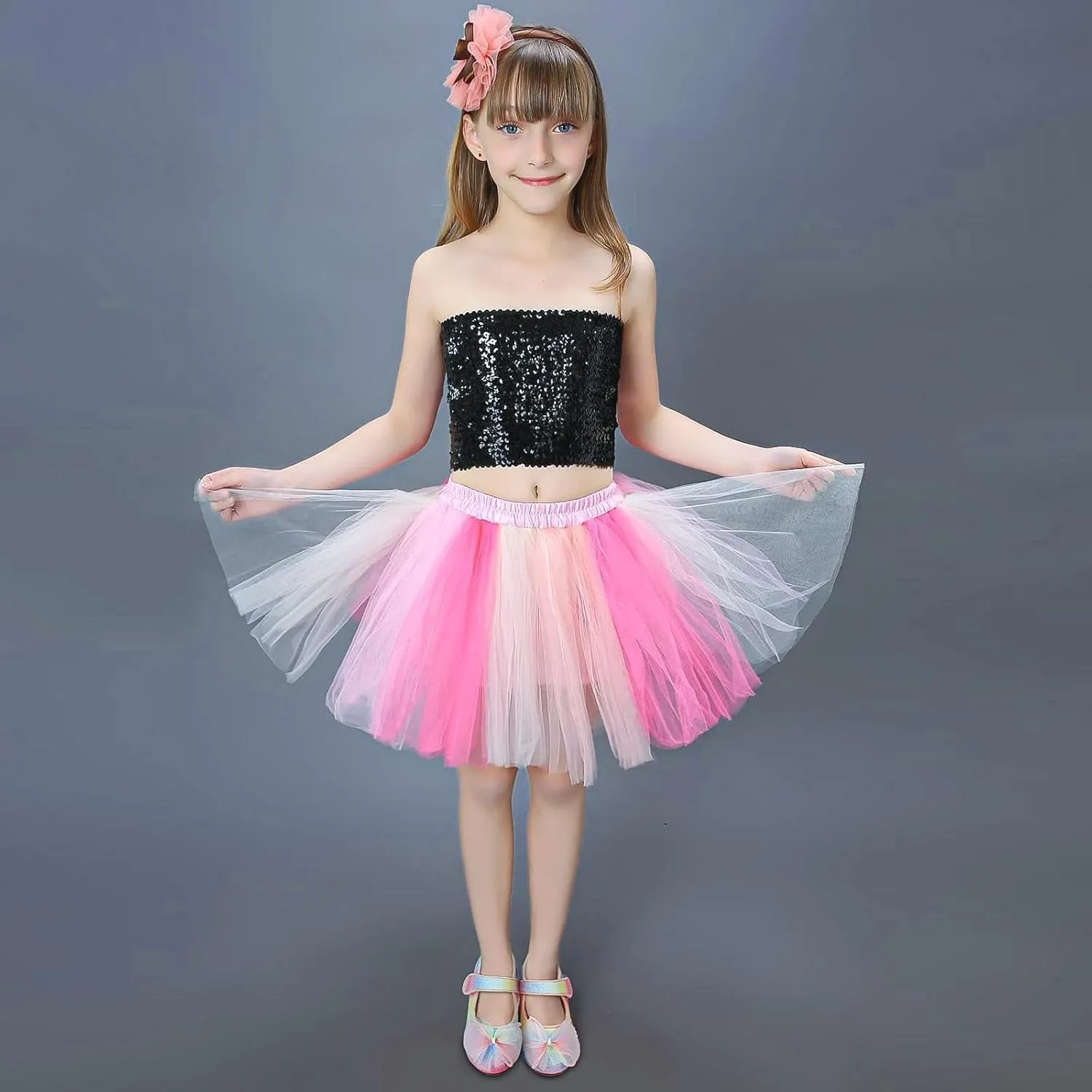 ADAMUMU Girls Dress Up Shoes Sparkly Shoes for Girls Princess Mary Jane School Uniform Dress Shoes in Performance, Prom and Graduation for Toddler/Little/Big Kids