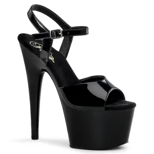 ADORE-709 7" Sandal - Black Patent/Black Matte