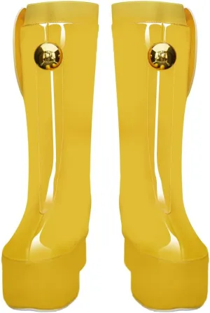 Adult Cosplay Shoes Egghead Island Costume DOM Fashion Flat Booties Pull on Mid Boots Halloween Dress