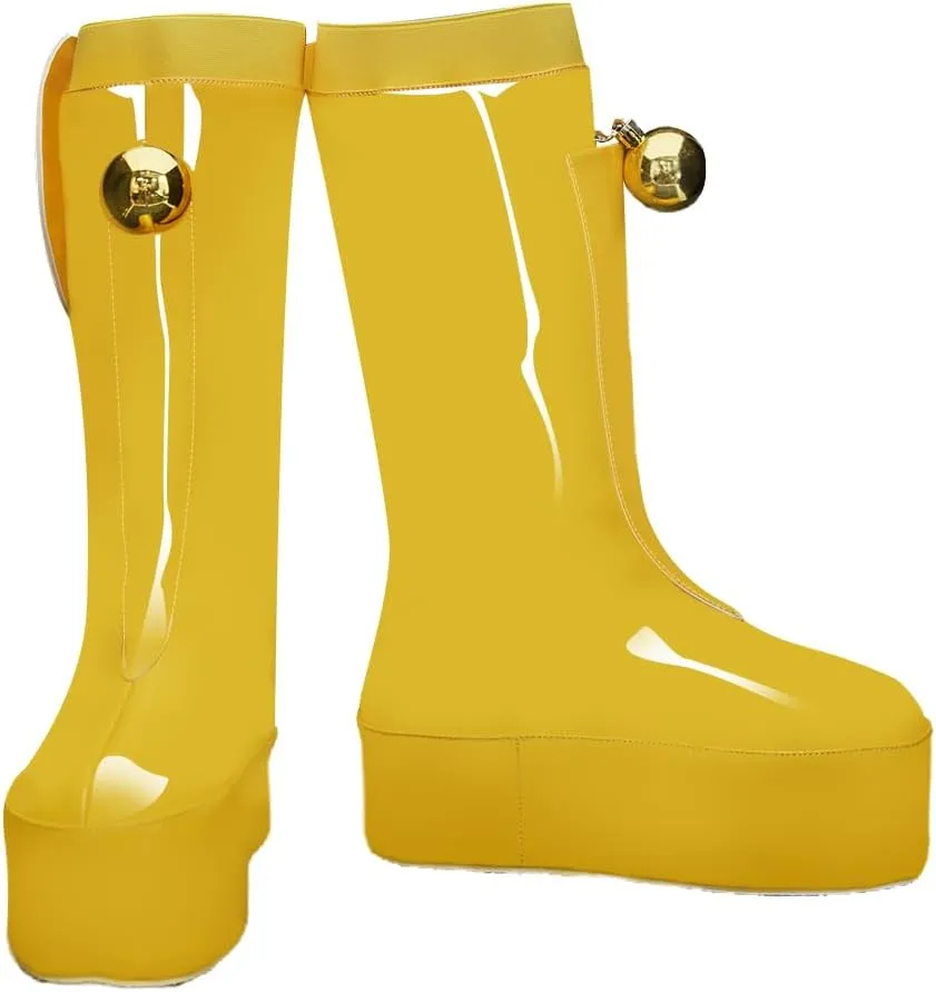 Adult Cosplay Shoes Egghead Island Costume DOM Fashion Flat Booties Pull on Mid Boots Halloween Dress