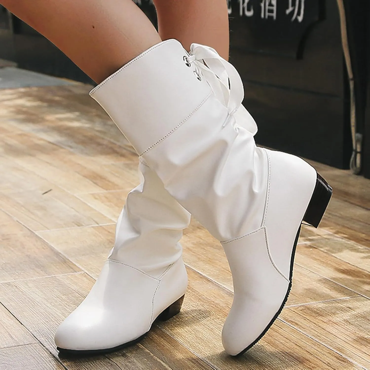 AMDBEL Wide Calf Boots for Women Low Heel Womens Fall Boots 2024 Winter Long Riding Boots Casual Knee High Booties Shoes