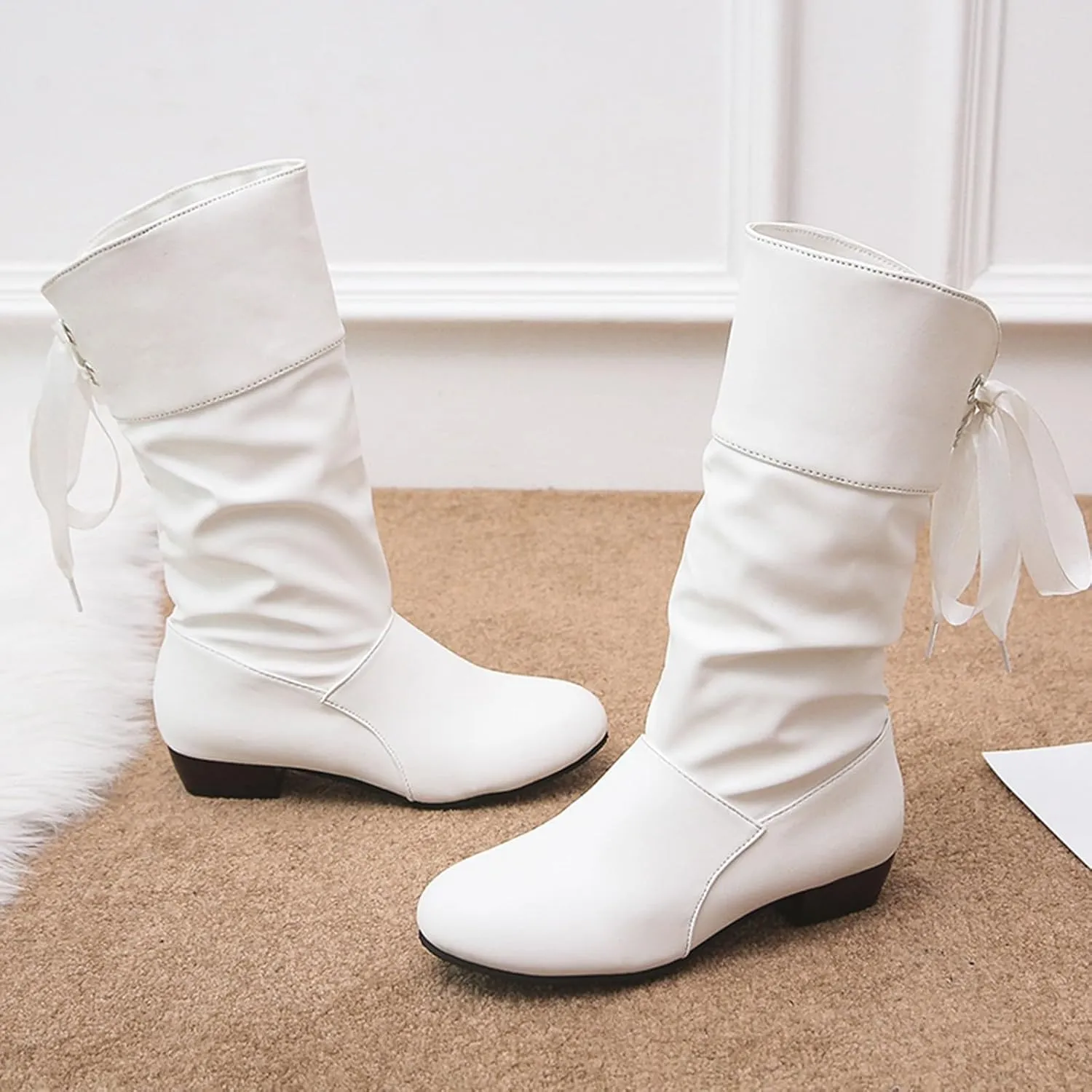 AMDBEL Wide Calf Boots for Women Low Heel Womens Fall Boots 2024 Winter Long Riding Boots Casual Knee High Booties Shoes