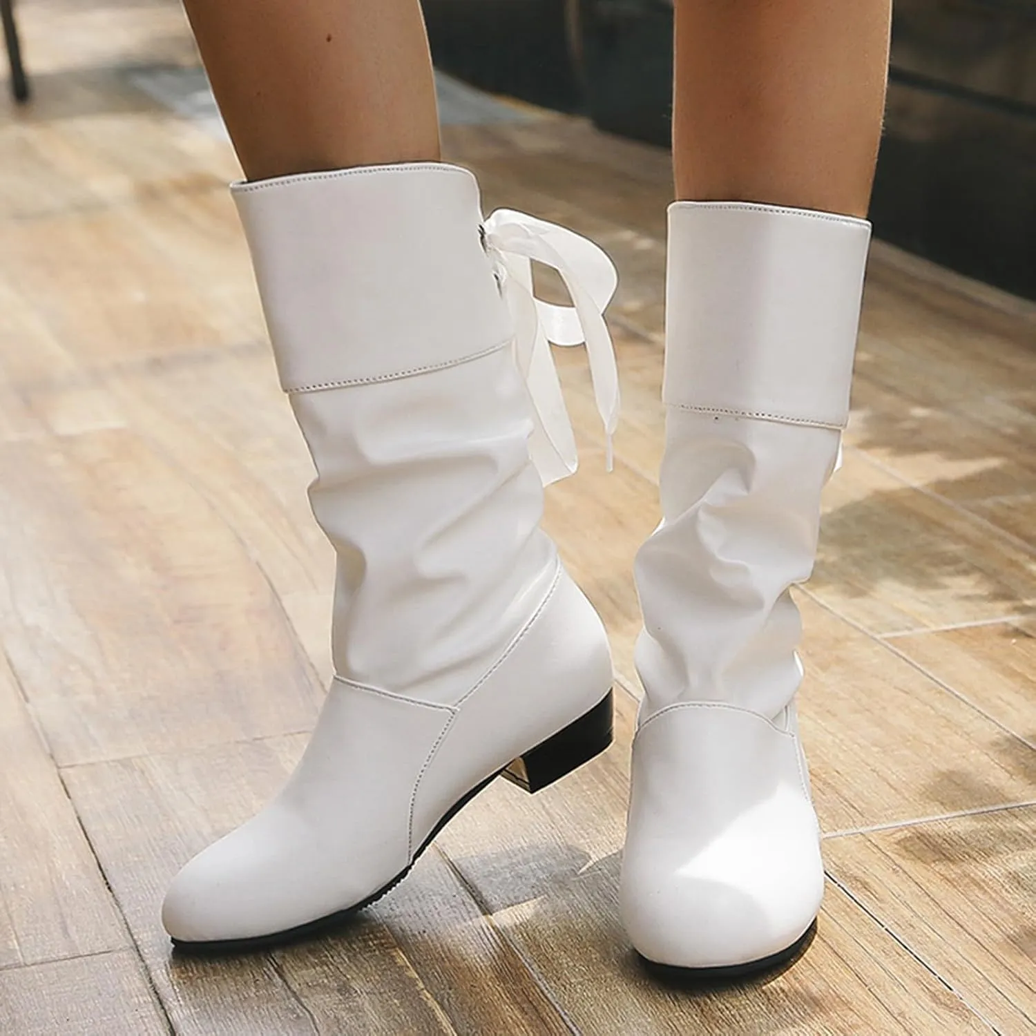 AMDBEL Wide Calf Boots for Women Low Heel Womens Fall Boots 2024 Winter Long Riding Boots Casual Knee High Booties Shoes