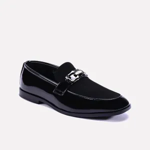Ashcomb Slip On Black Glossy Velvet Shoes 0111301