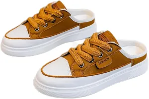 Backless Sneakers for Women Slip On Sneakers Flat Mule Shoes Clog Sneakers