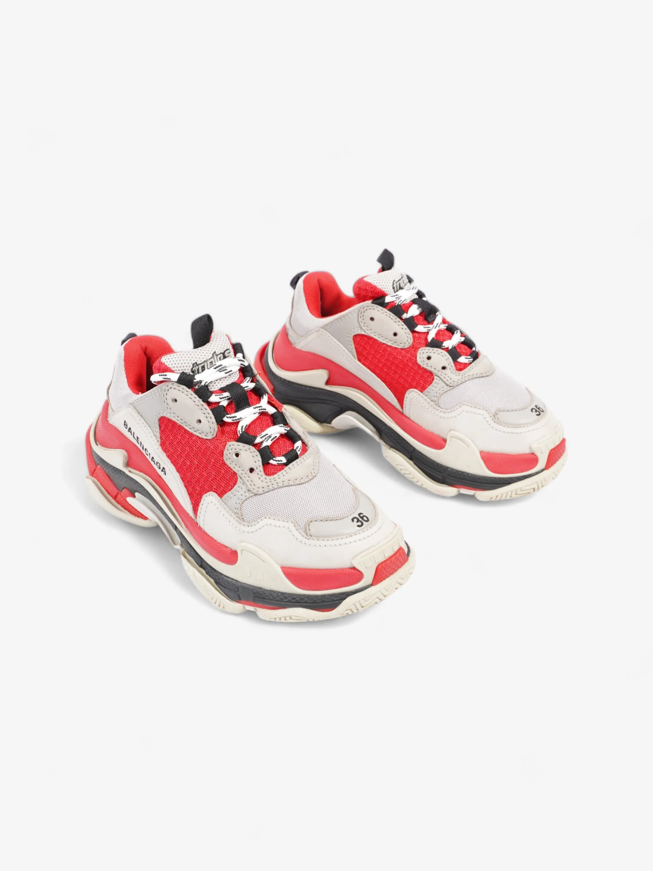 Balenciaga Triple S Sneaker Red / Grey Mesh EU 36 UK 3