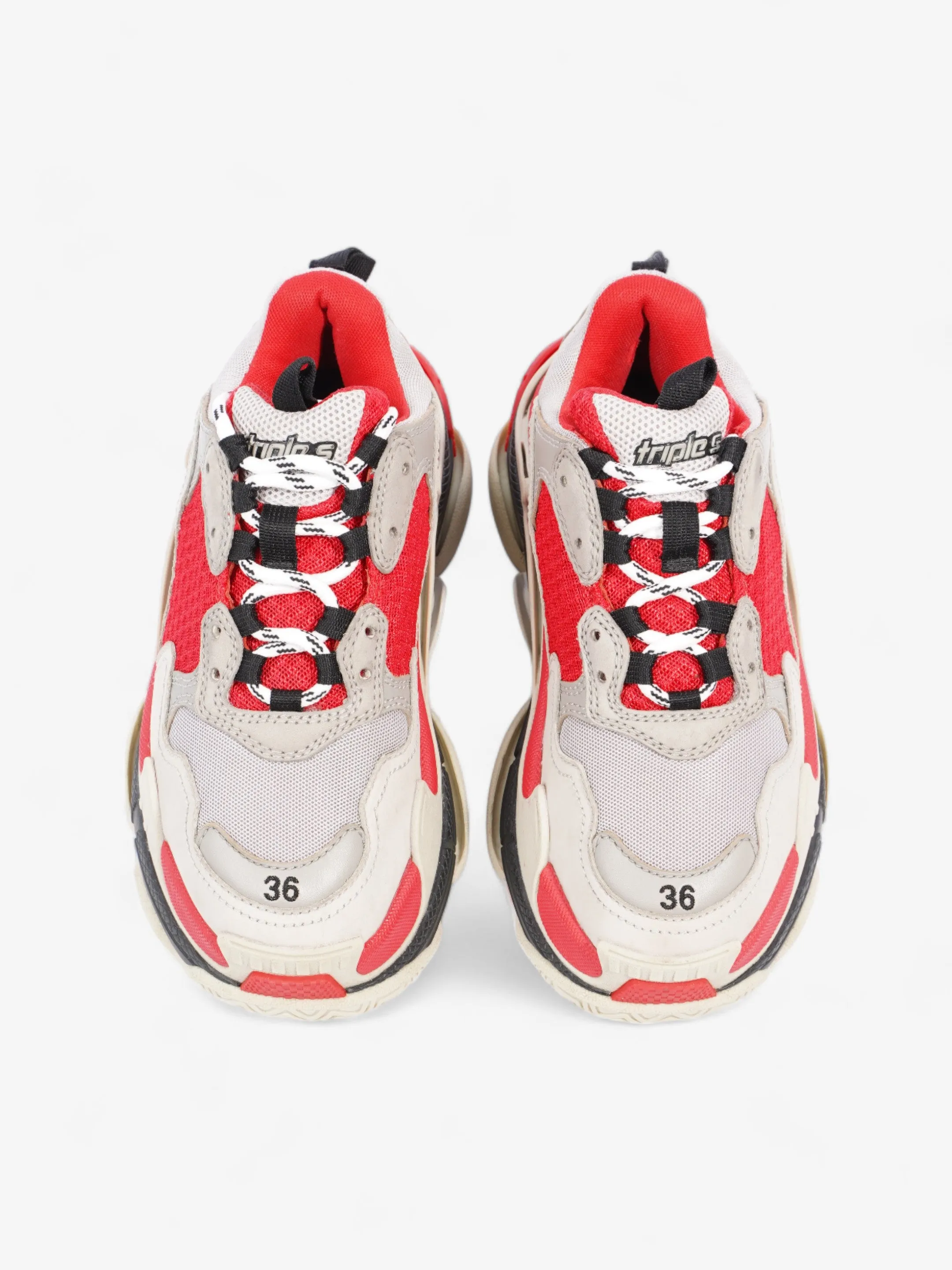 Balenciaga Triple S Sneaker Red / Grey Mesh EU 36 UK 3