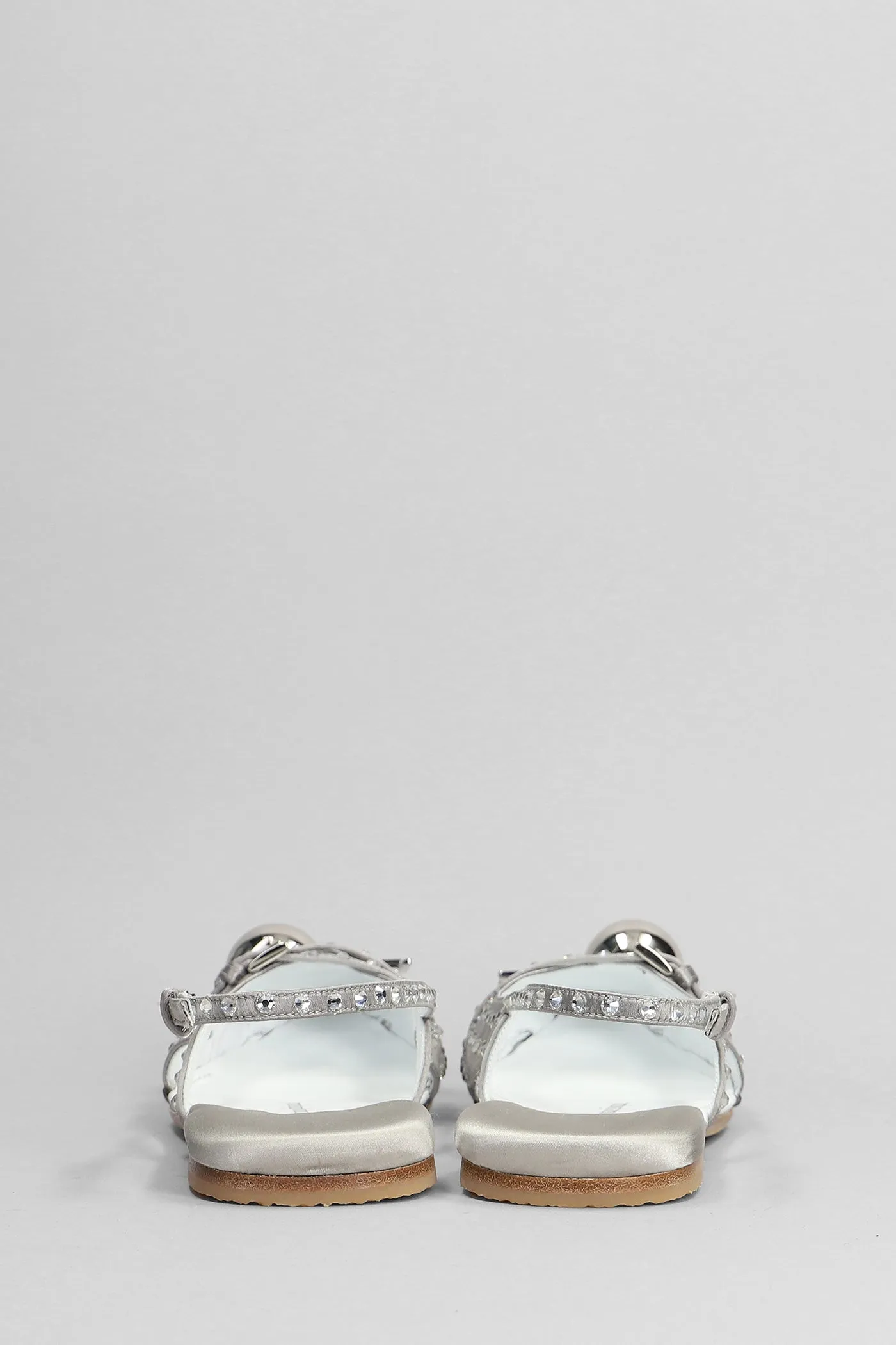 Ballet flats in grey satin
