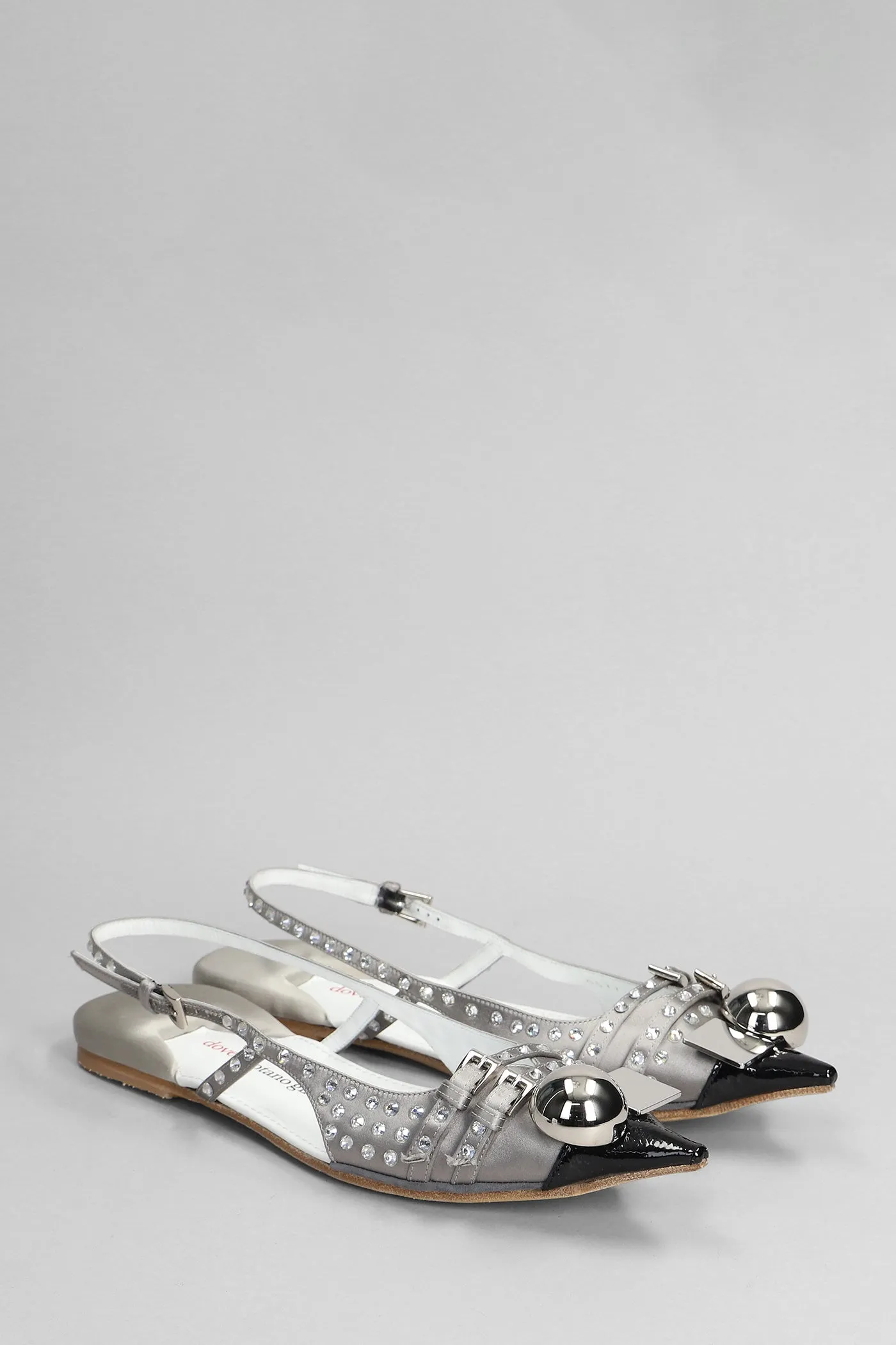 Ballet flats in grey satin