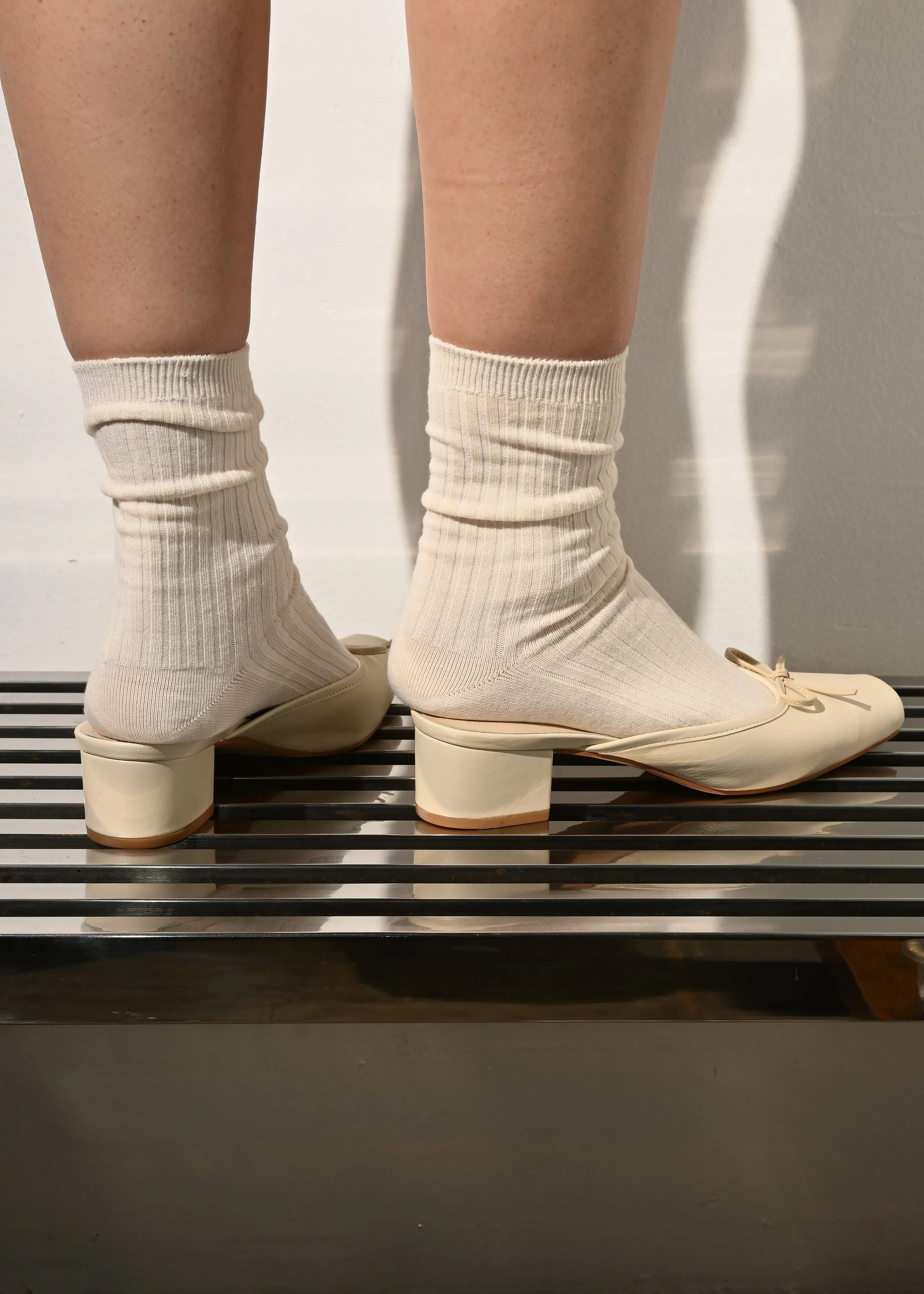Basilio Heeled Mule - Ivory