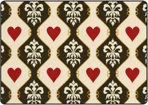 Bath Rug Non-Slip Bath Mat Victorian Hearts Absorbent Bathroom Shower Rug Soft Floor Carpet Microfiber Velvet Entryway Front Door Mat 31x20in