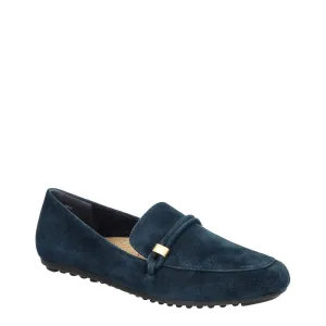 Bella Vita Women's Jerrica Loafer, Navy Suede Leather, 7.5