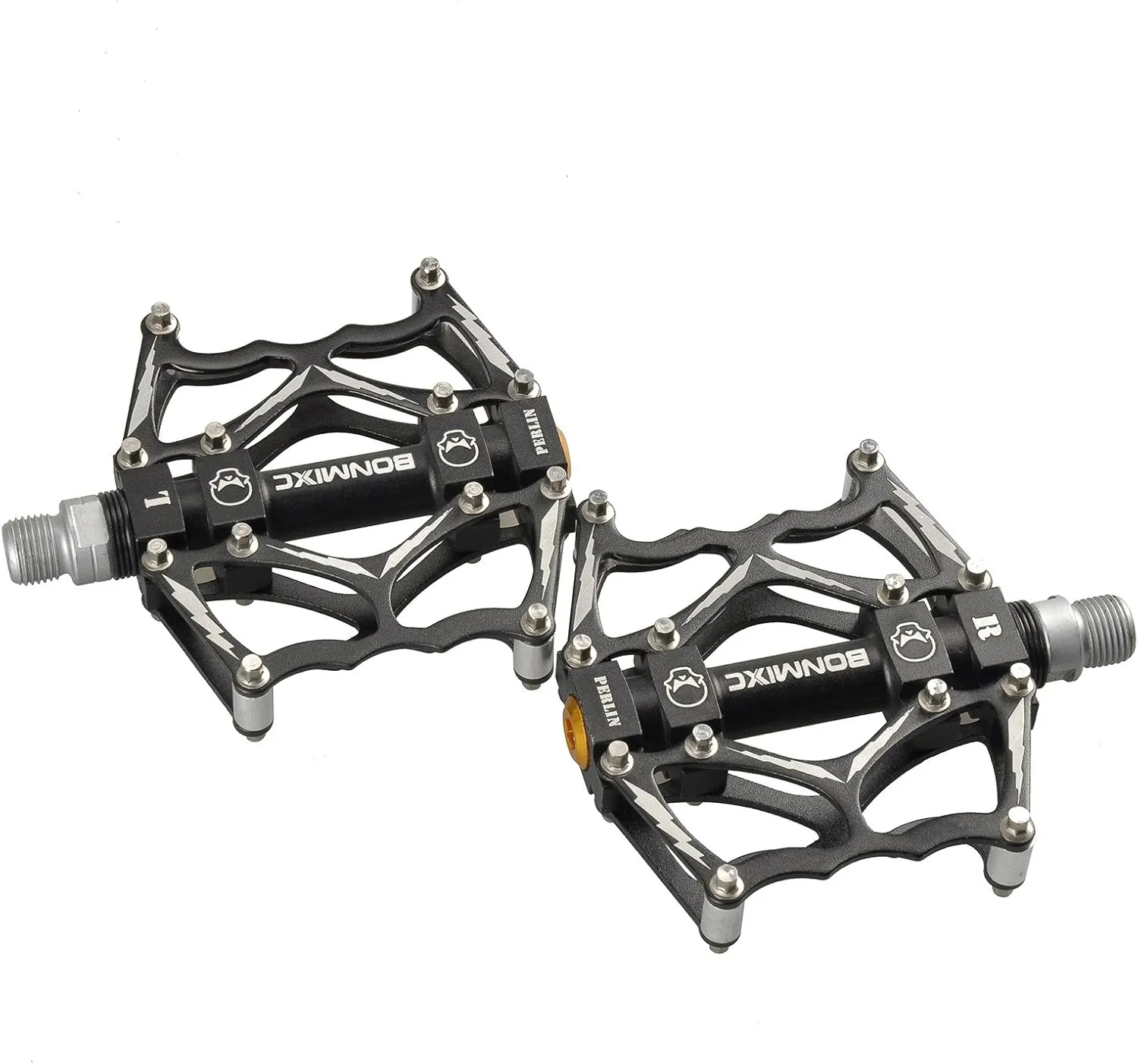 Bike Pedals 9/16" Skull Pattern Mountain Bike Pedals Sealed Bearing Bicycle Pedals Aluminum Alloy Flat Road Bike Pedals