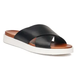 Black Double Strap Slip-On