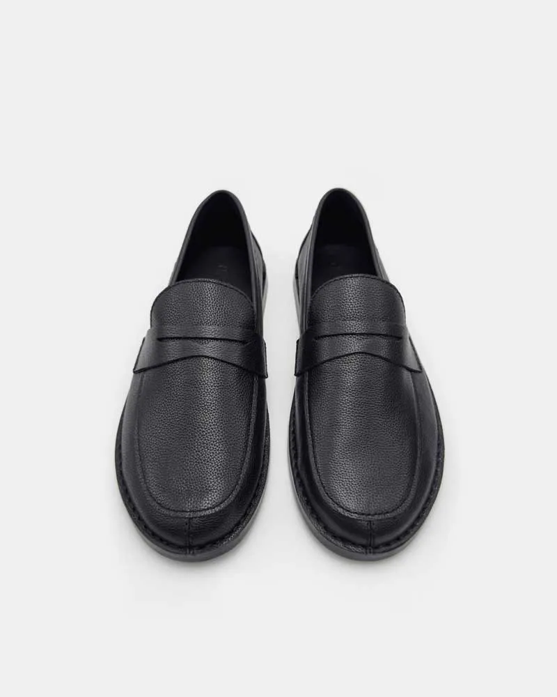 Black Leather Classic Penny Loafer