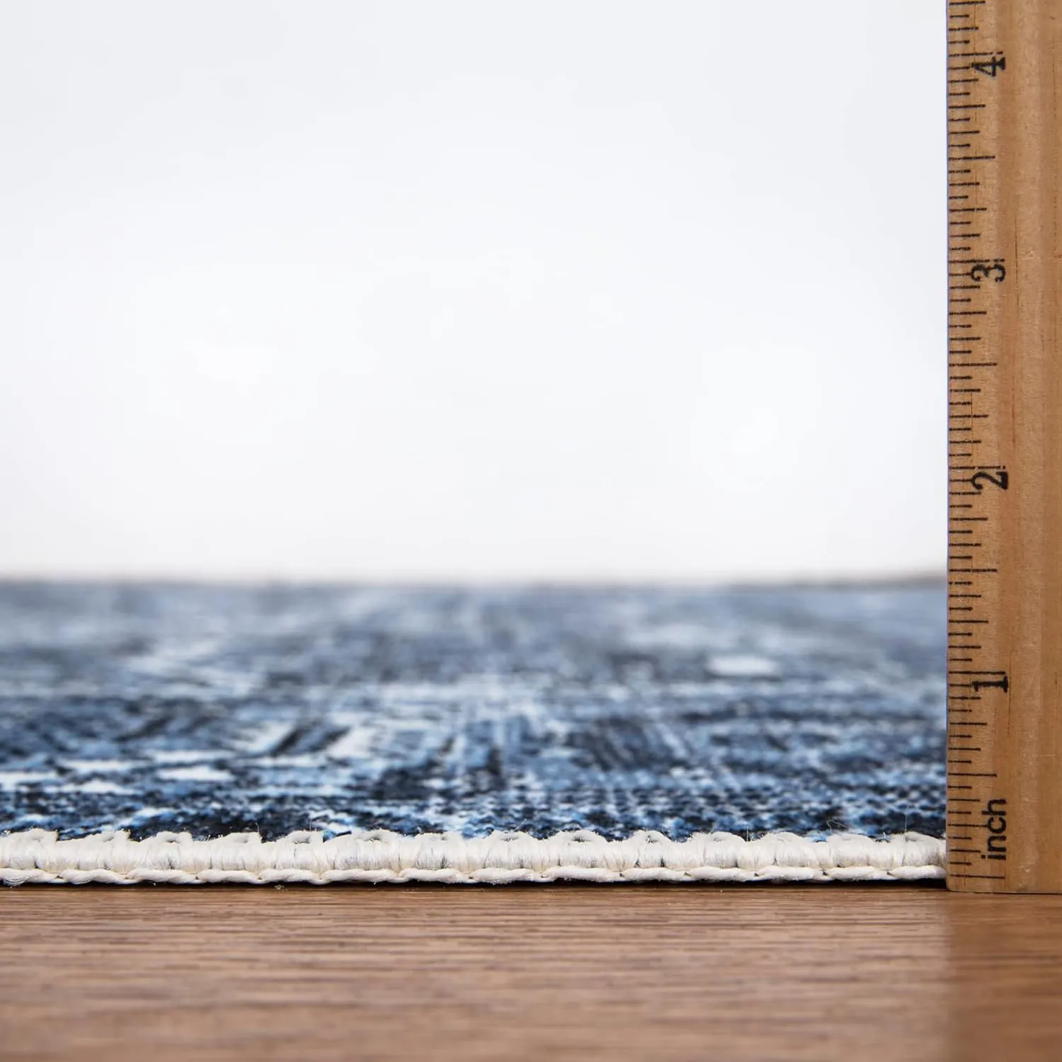 Bloom Rugs Washable Non-Slip 2' x 3' Rug - Blue Traditional Oriental Area Rug for Living Room, Bedroom, Dining Room, and Kitchen - Exact Size: 2' x 3'