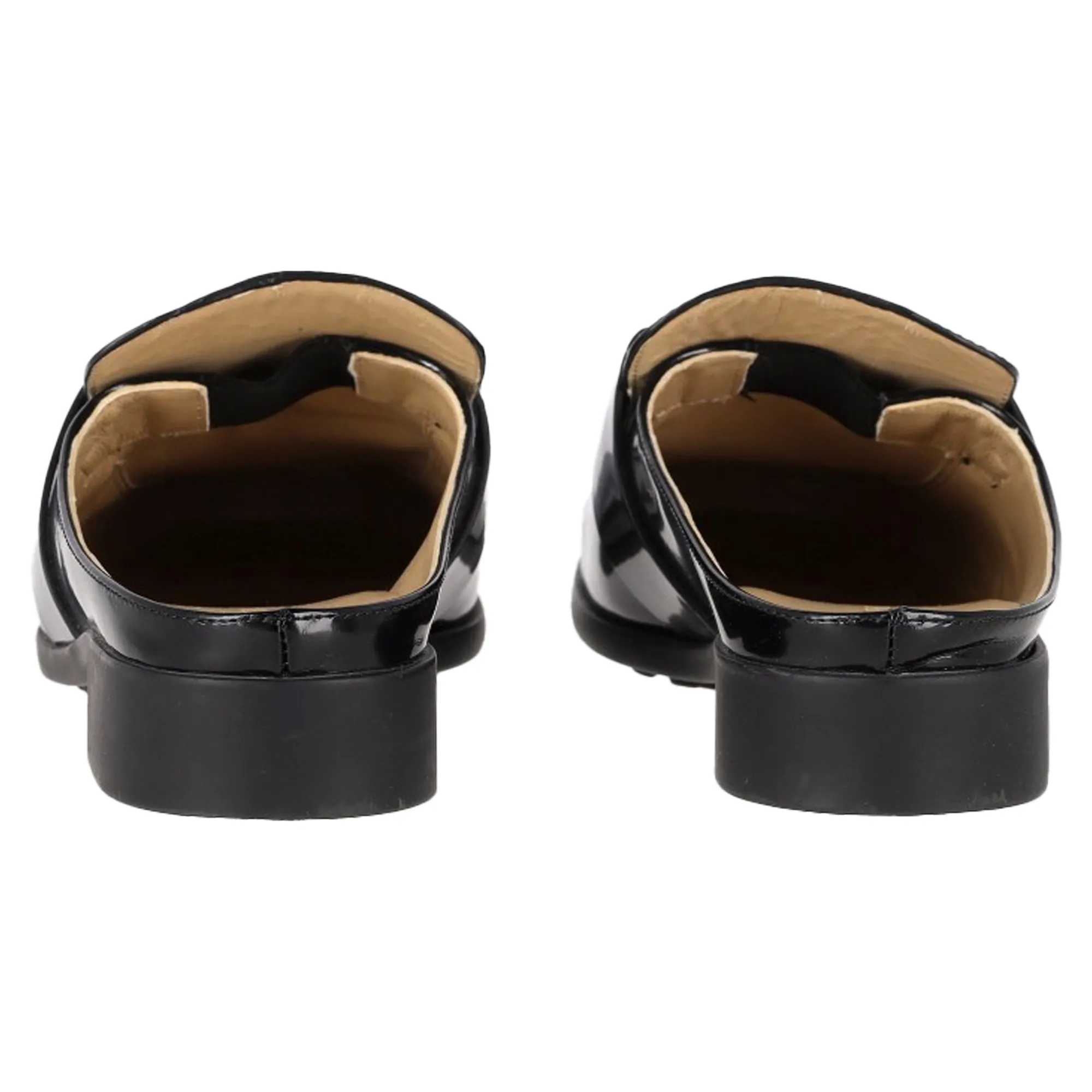 Bottega Veneta Monsieur Chain Mule Loafers in Black Calfskin Leather
