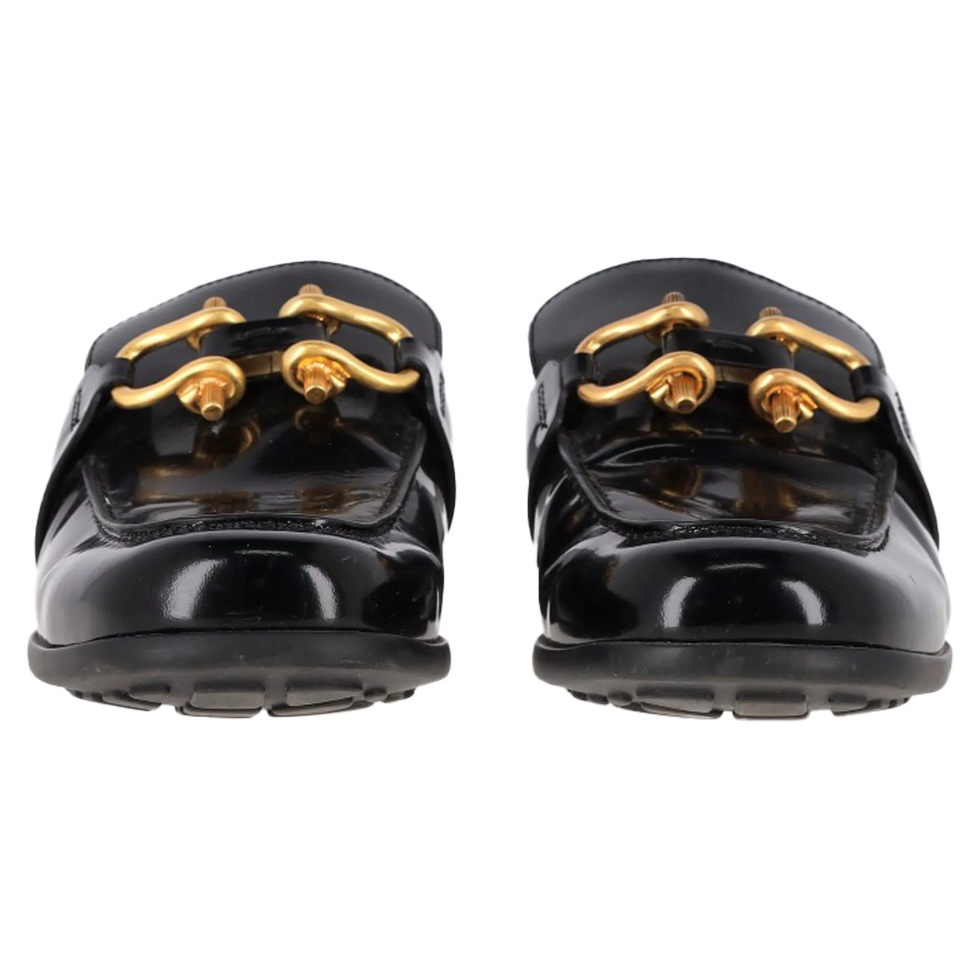 Bottega Veneta Monsieur Chain Mule Loafers in Black Calfskin Leather