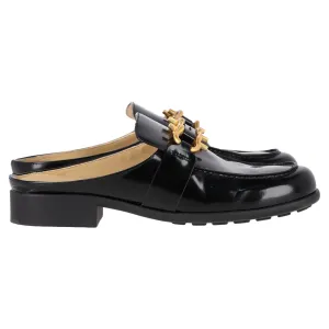 Bottega Veneta Monsieur Chain Mule Loafers in Black Calfskin Leather