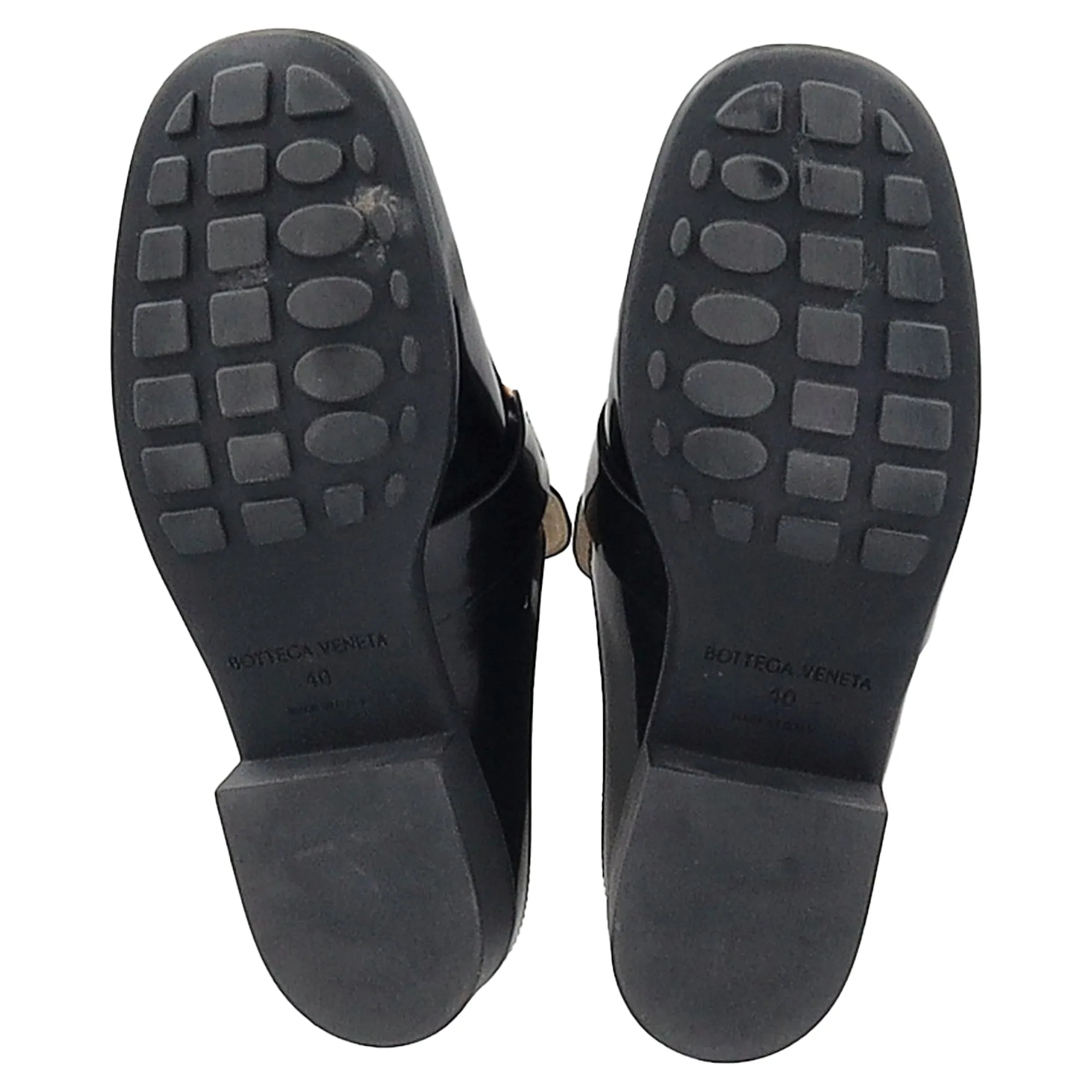Bottega Veneta Monsieur Chain Mule Loafers in Black Calfskin Leather