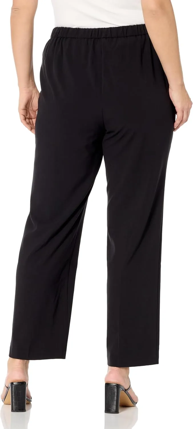 Briggs New York Women's Plus Size Pull on Dress Pant Average & Short Length