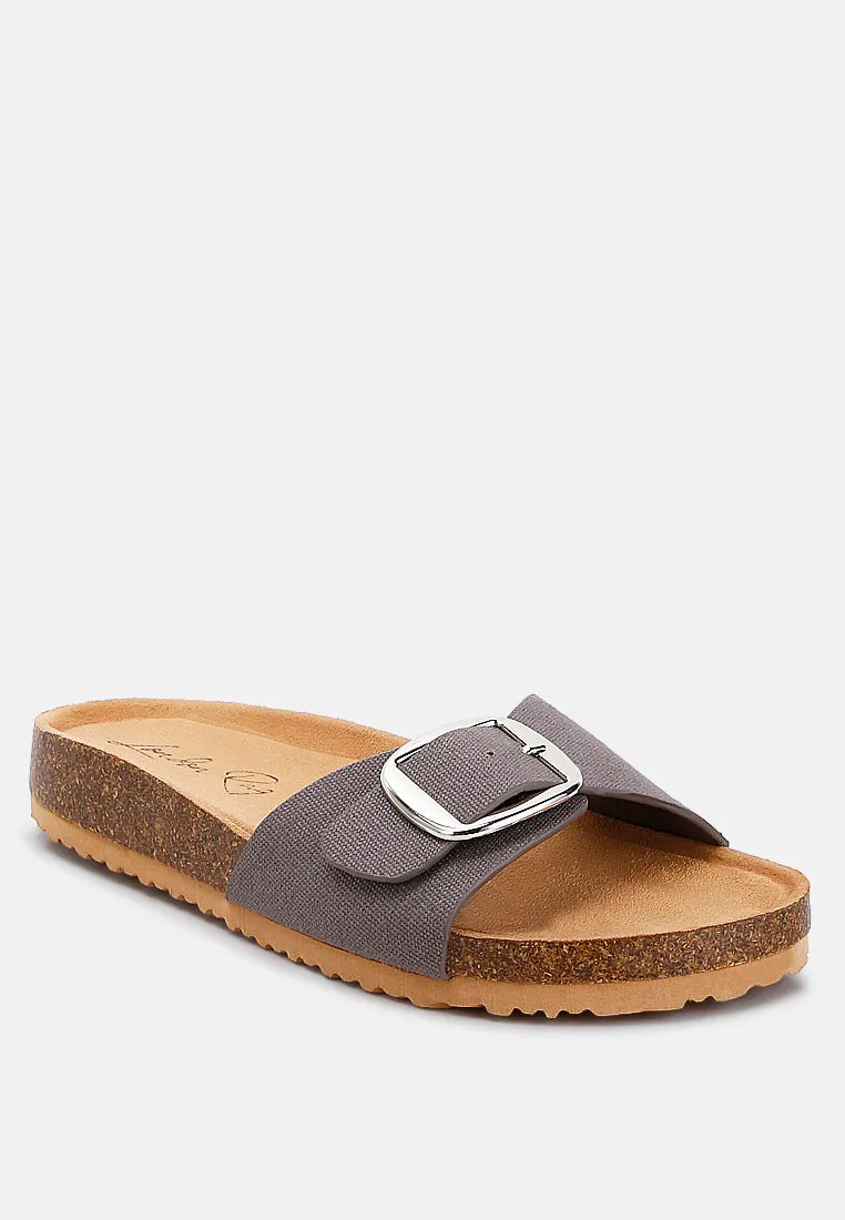 Buckle Strap Slip-On Sandals By Ruw