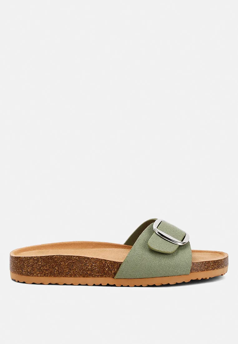Buckle Strap Slip-On Sandals By Ruw