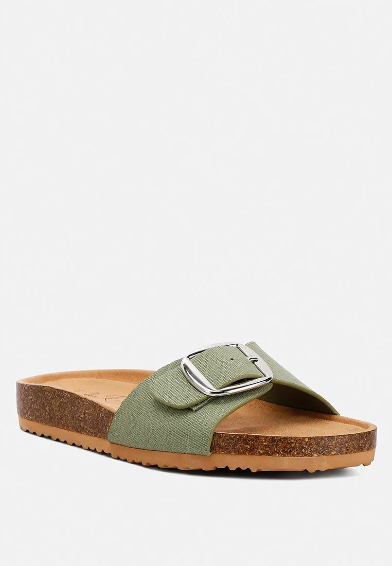 Buckle Strap Slip-On Sandals By Ruw