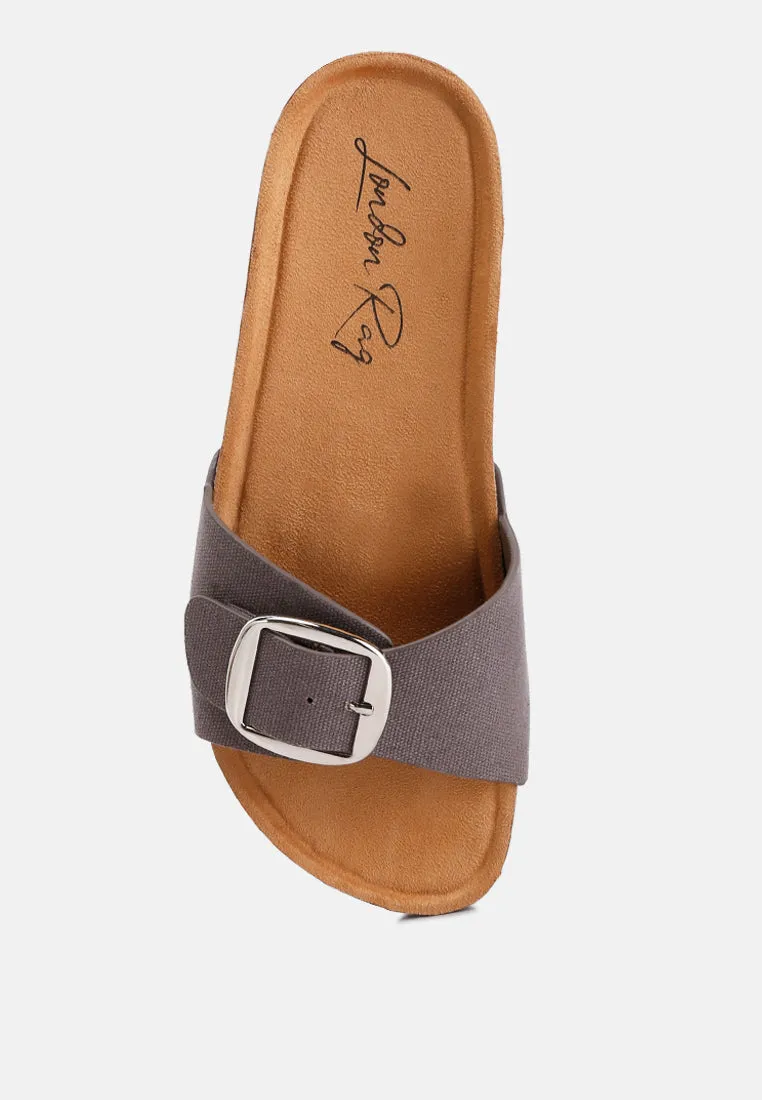 Buckle Strap Slip-On Sandals By Ruw