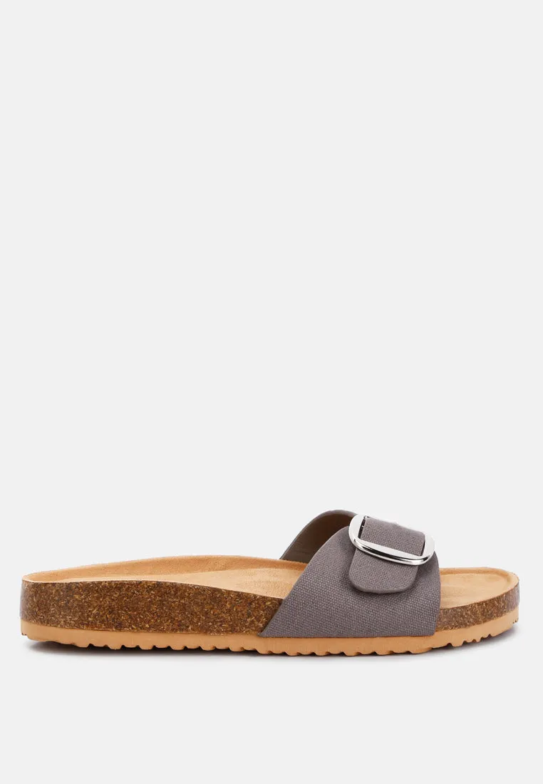 Buckle Strap Slip-On Sandals By Ruw