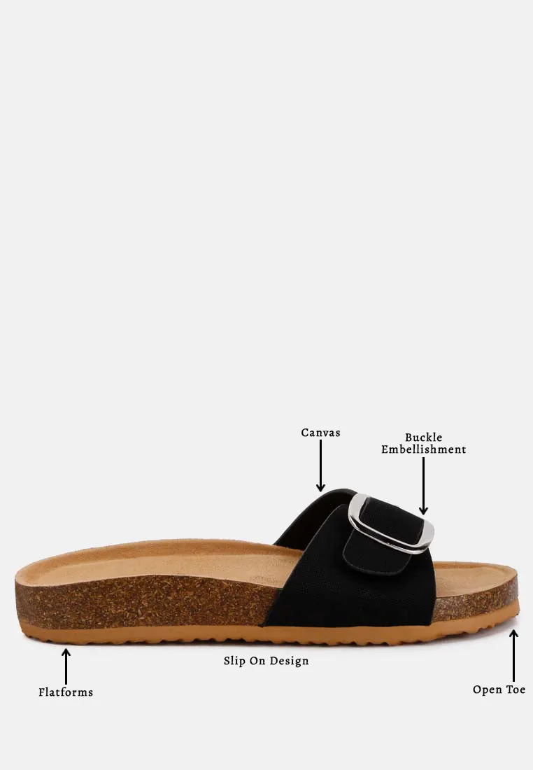 Buckle Strap Slip-On Sandals By Ruw