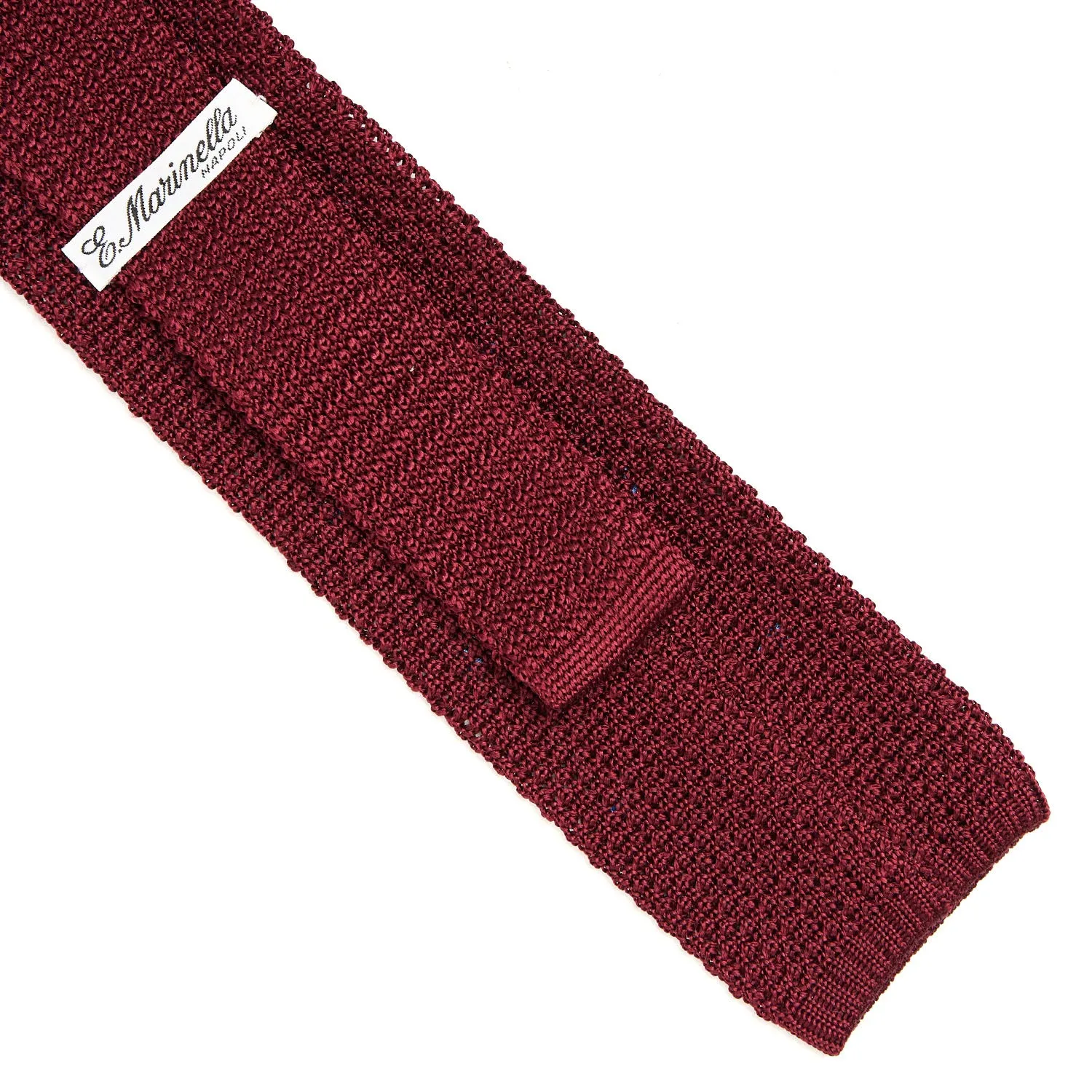BURGUNDY SILK KNITTED TIE