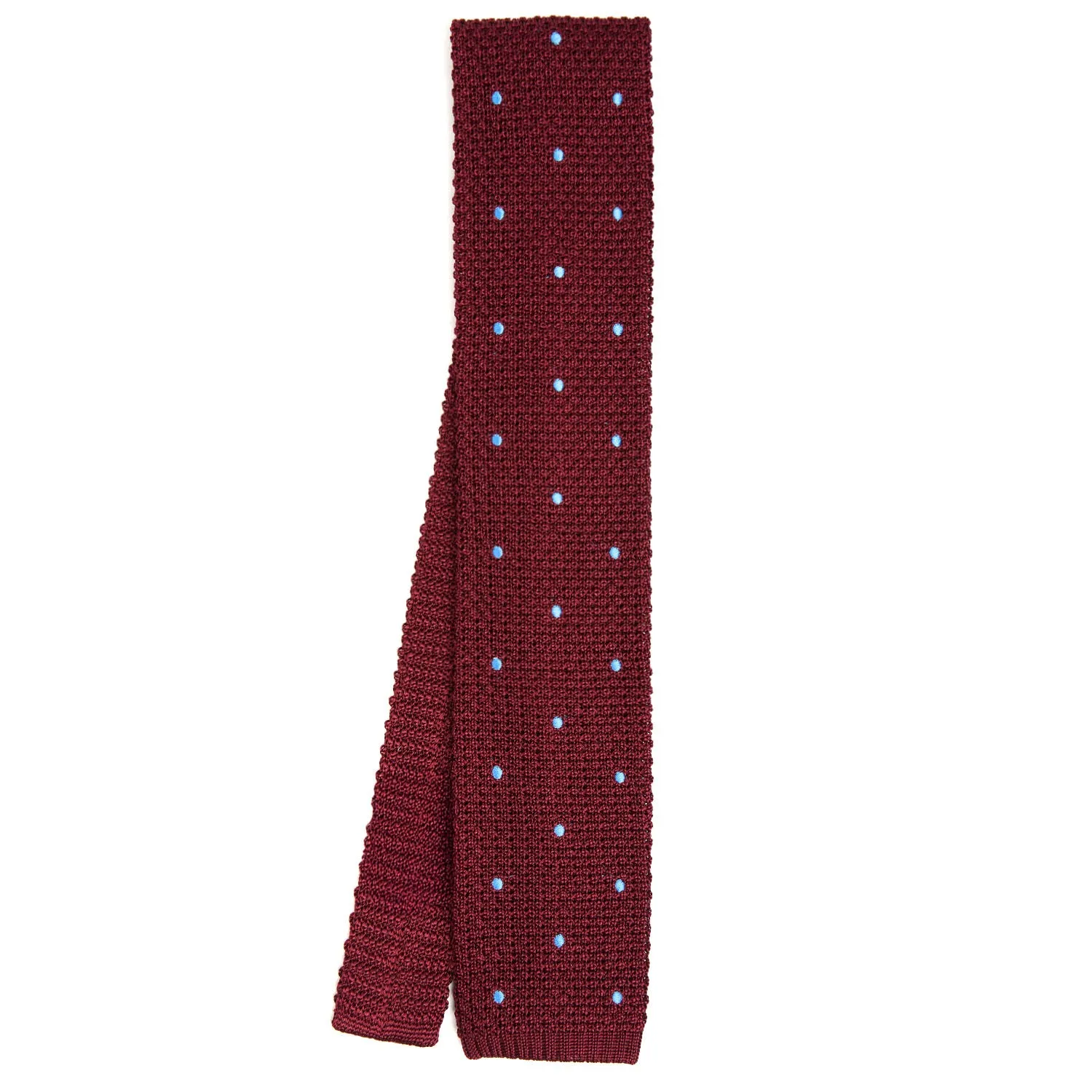 BURGUNDY SILK KNITTED TIE
