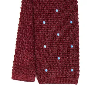 BURGUNDY SILK KNITTED TIE