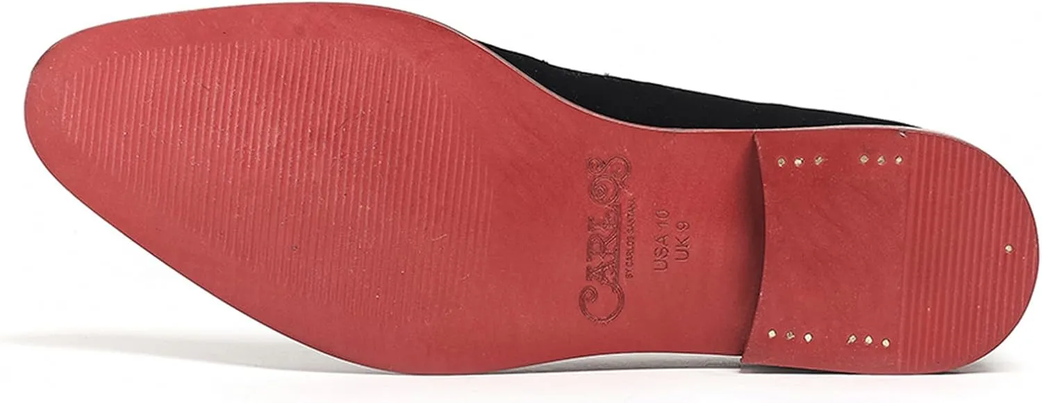 Carlos Santana Prince Velvet Loafer for Men | Easy Slip-on Style | Slip Resistant Rubber Outsole & Cushioned Leather Footbed