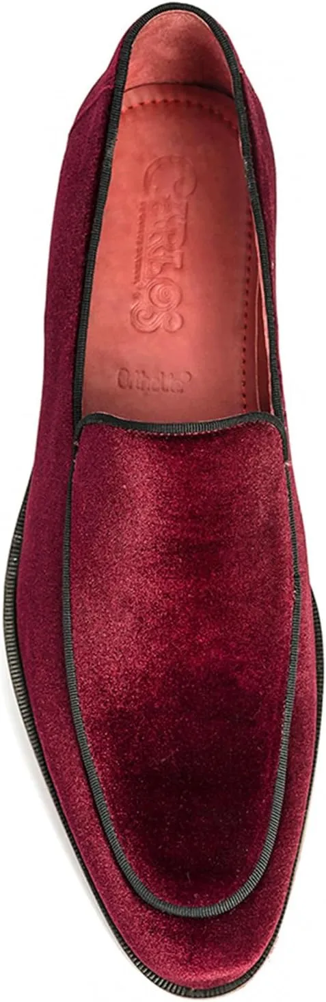 Carlos Santana Prince Velvet Loafer for Men | Easy Slip-on Style | Slip Resistant Rubber Outsole & Cushioned Leather Footbed