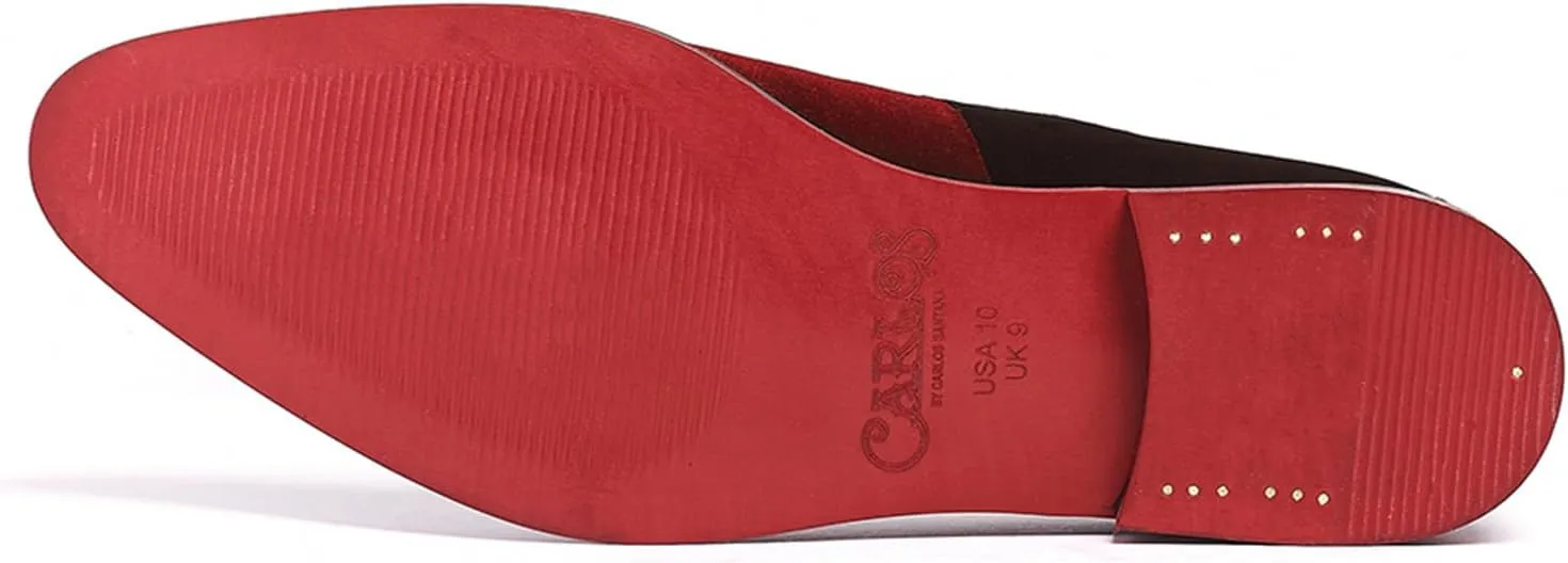 Carlos Santana Prince Velvet Loafer for Men | Easy Slip-on Style | Slip Resistant Rubber Outsole & Cushioned Leather Footbed