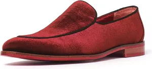 Carlos Santana Prince Velvet Loafer for Men | Easy Slip-on Style | Slip Resistant Rubber Outsole & Cushioned Leather Footbed